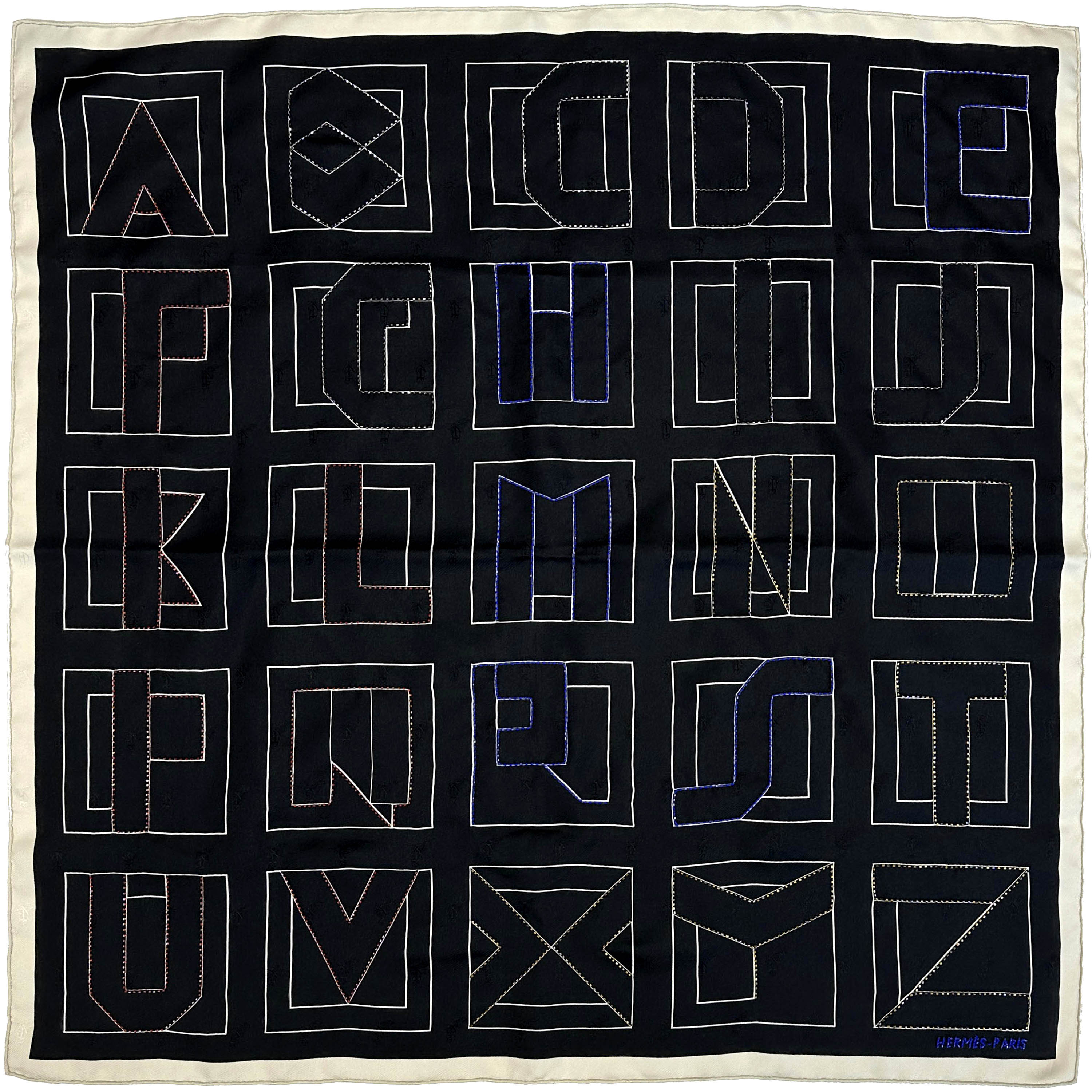 Hermès Lettres au Carré Exceptional Beaded Jacquard 70