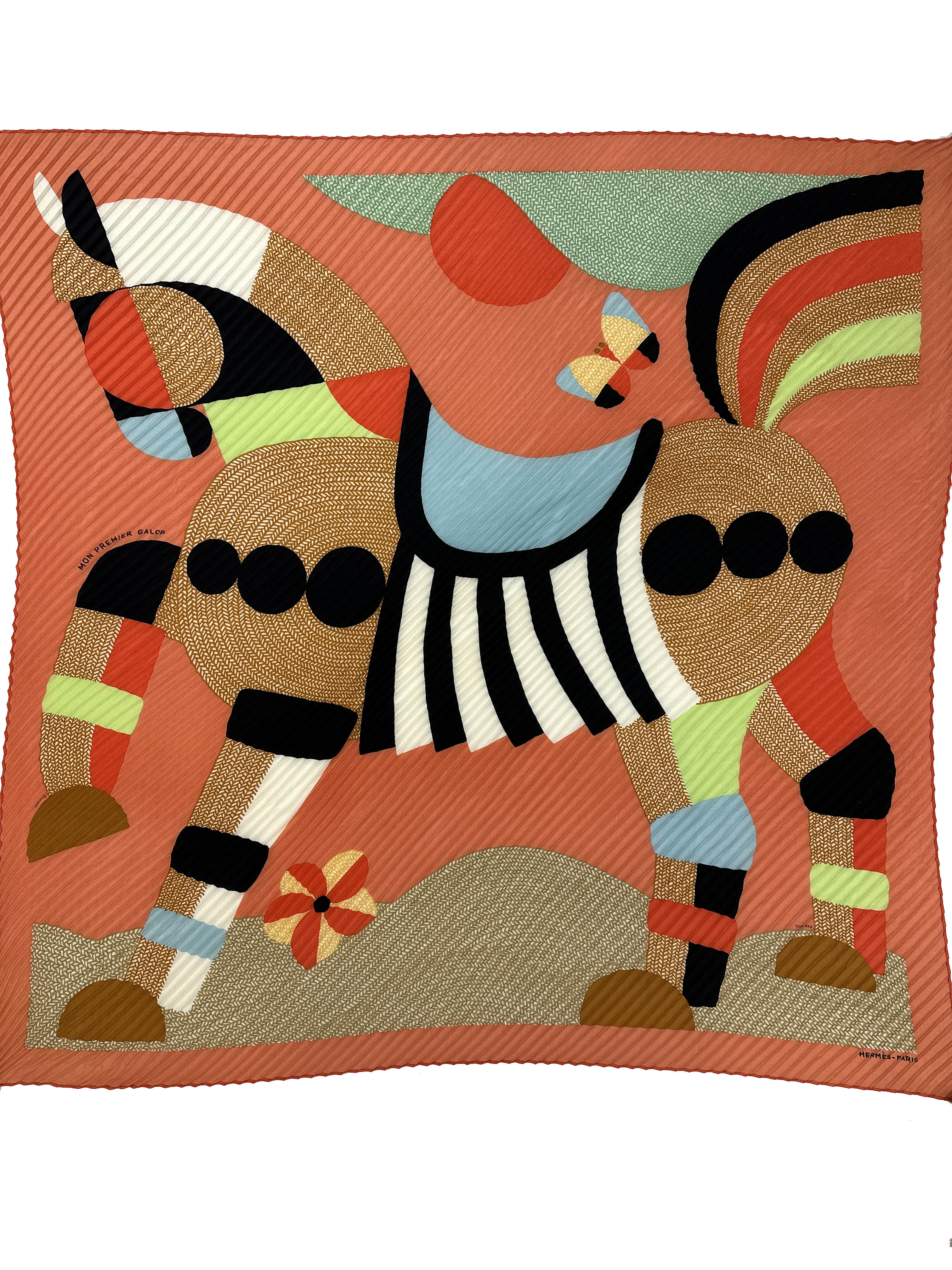 Hermès Mon Premier Galop Plissé Cashmere Silk 140