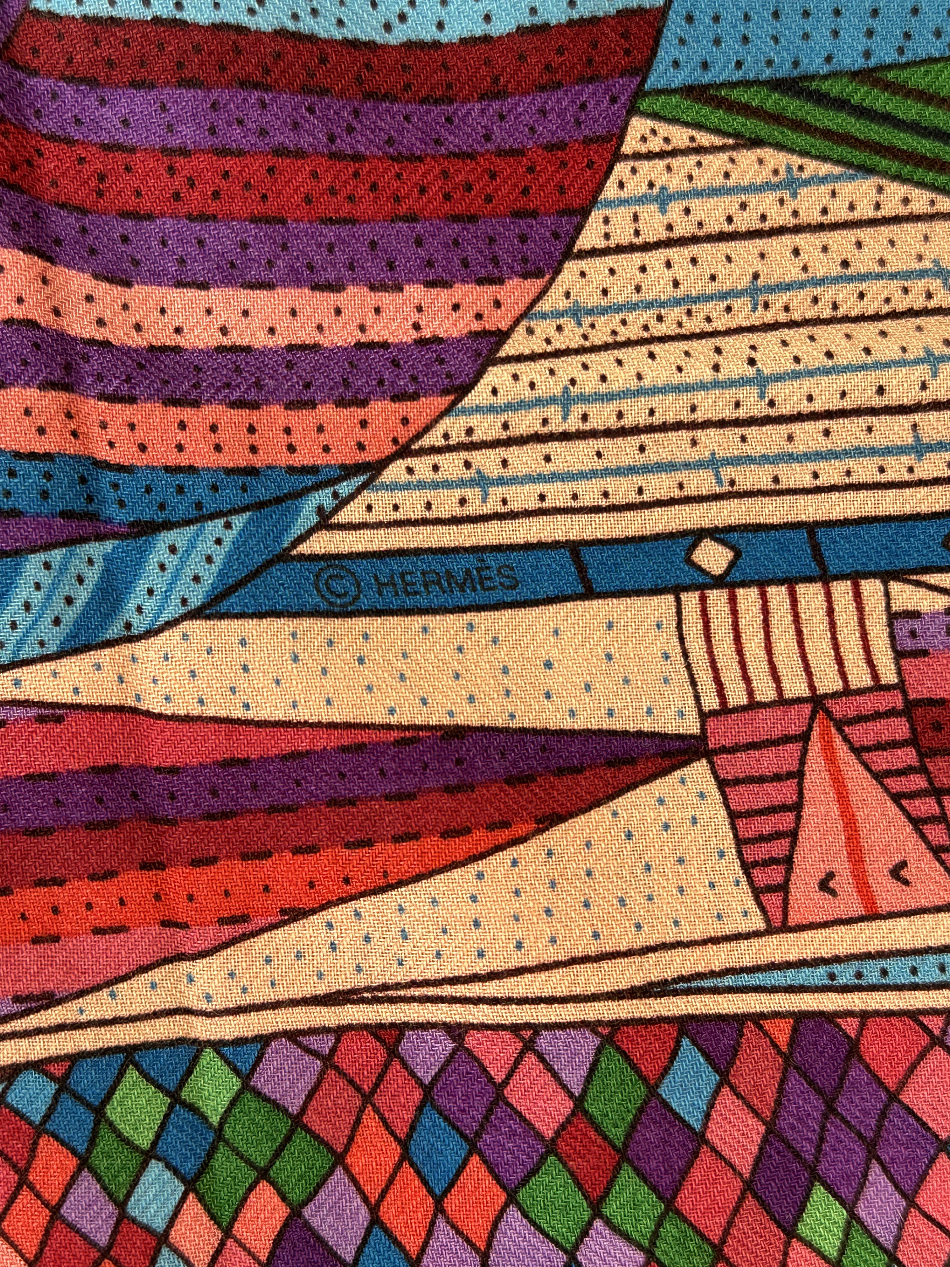 Hermès Patchwork Horse Cashmere Silk 140