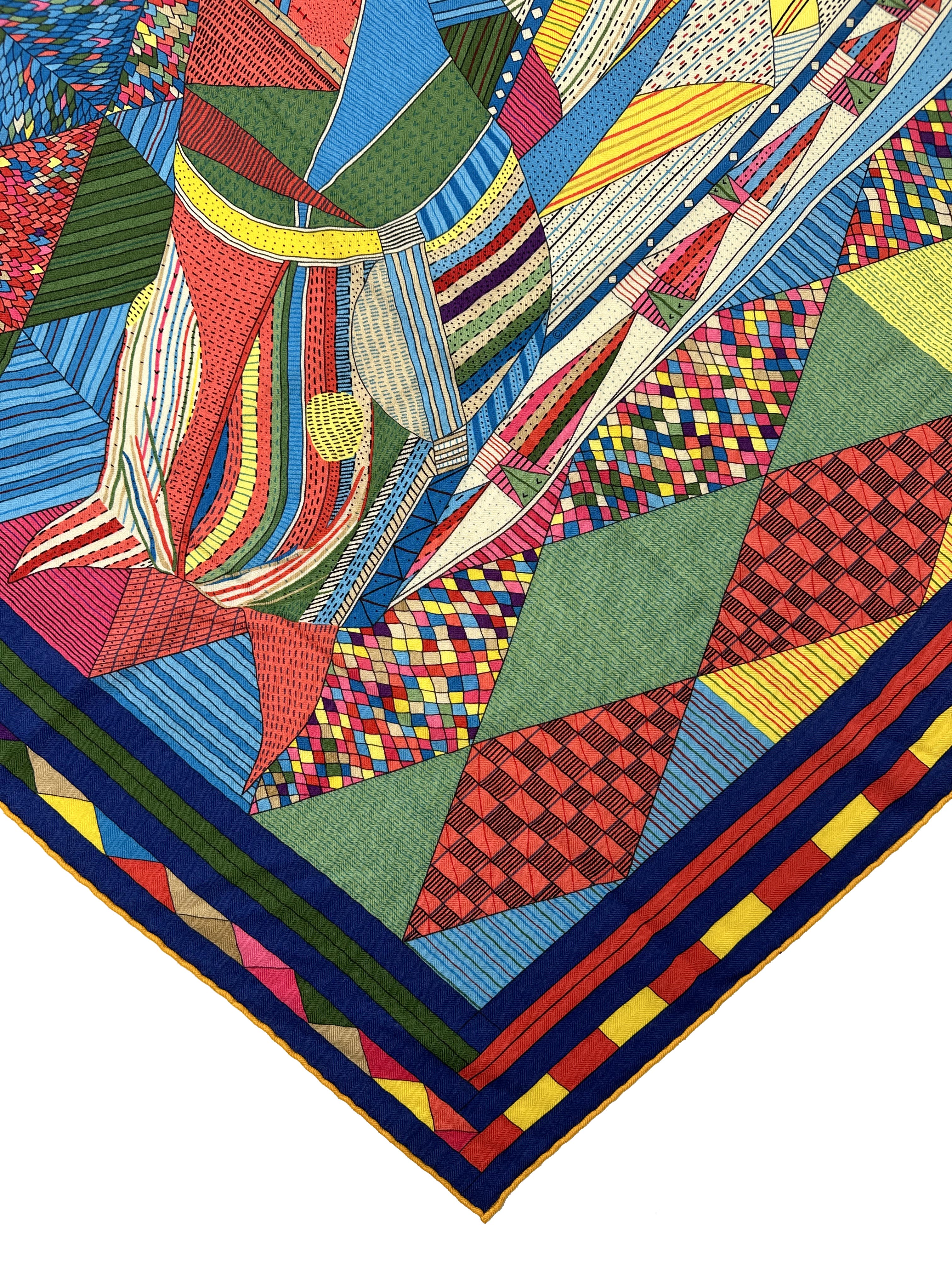 Hermès Patchwork Horse Cashmere Silk 140