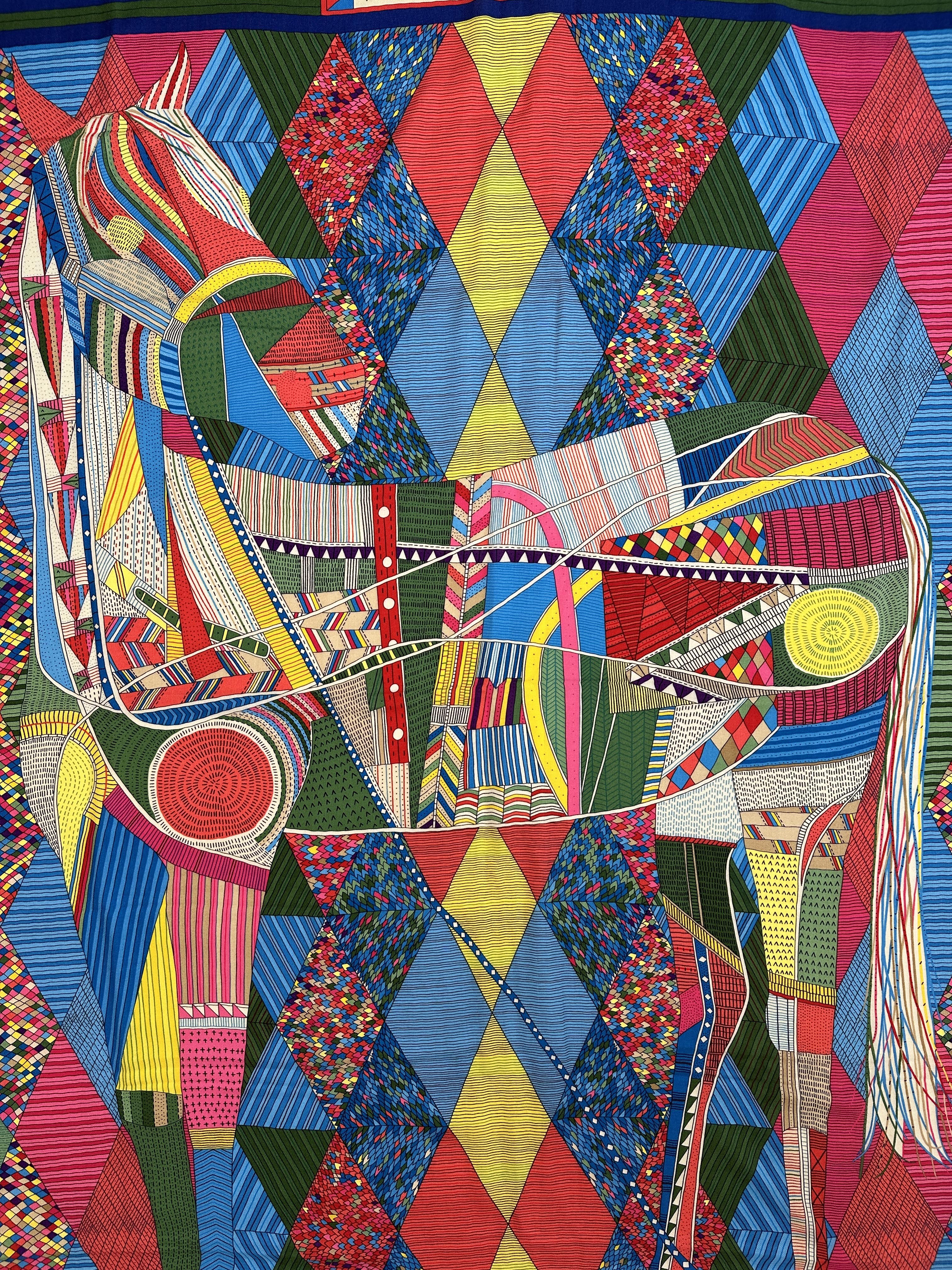 Hermès Patchwork Horse Cashmere Silk 140