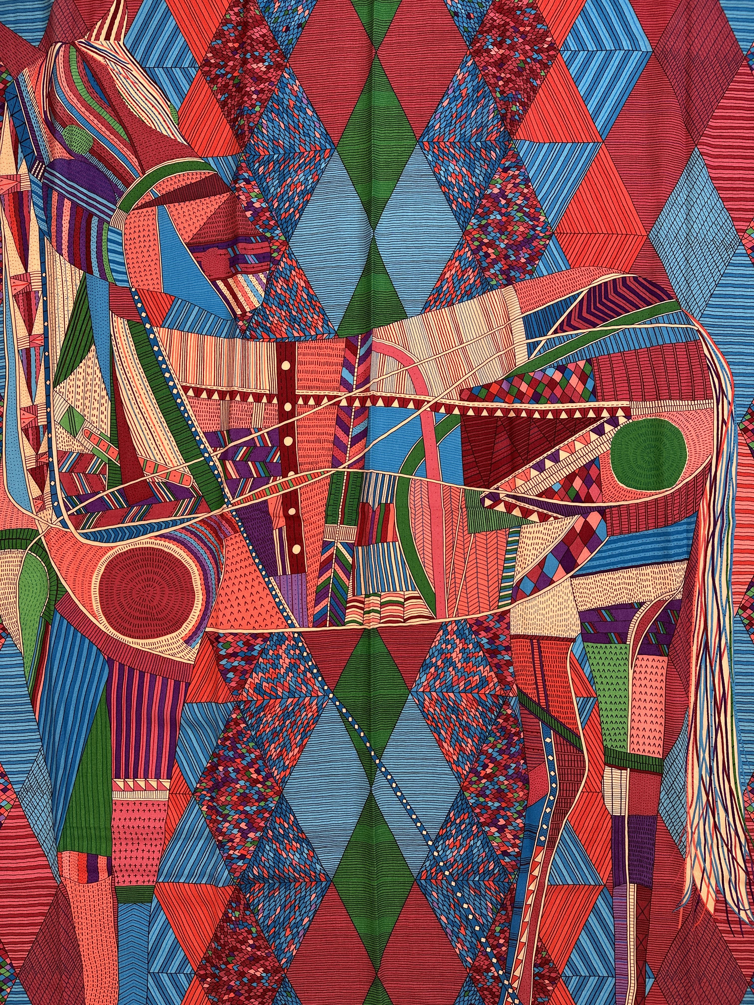 Hermès Patchwork Horse Cashmere Silk 140