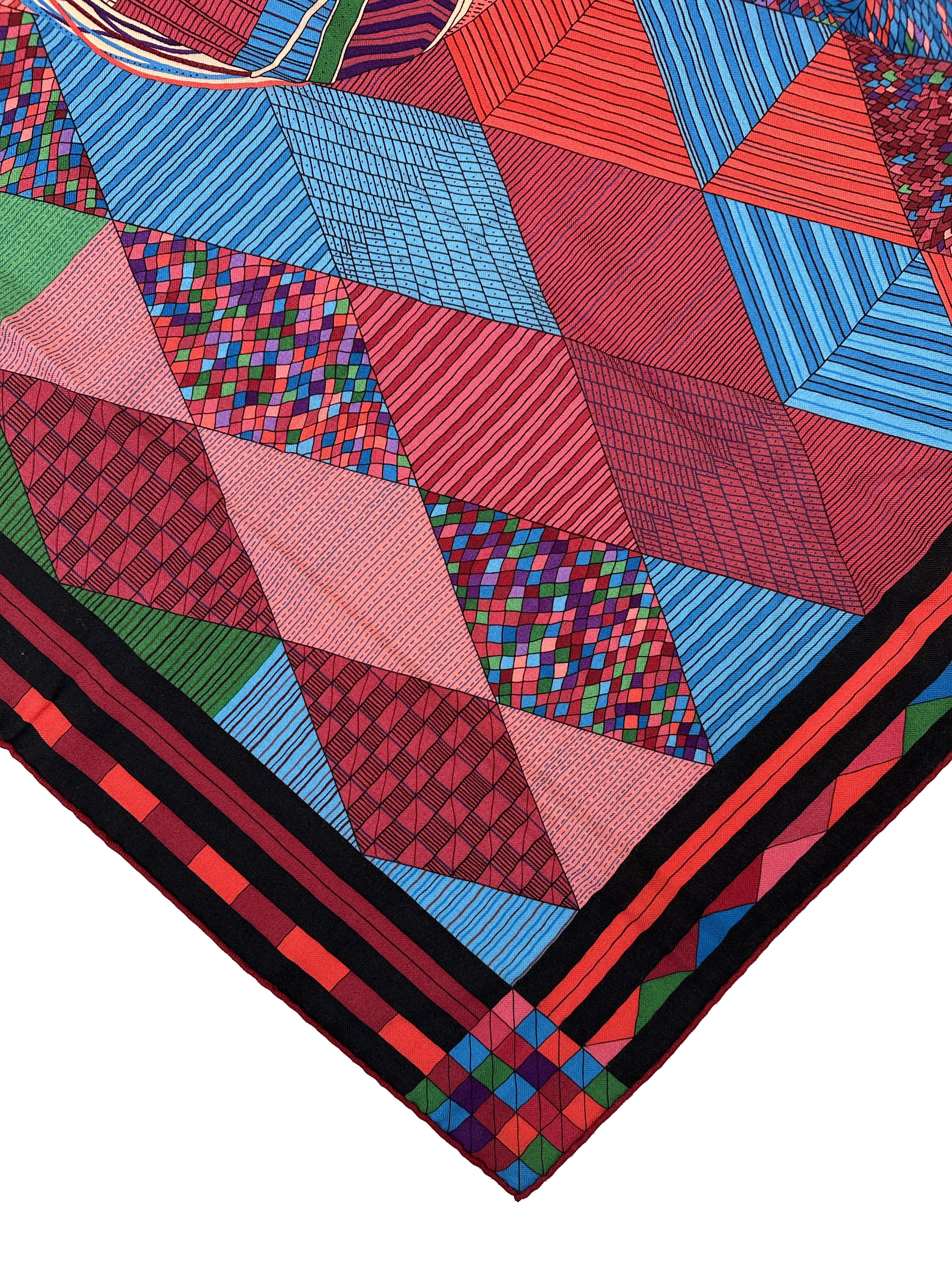 Hermès Patchwork Horse Cashmere Silk 140