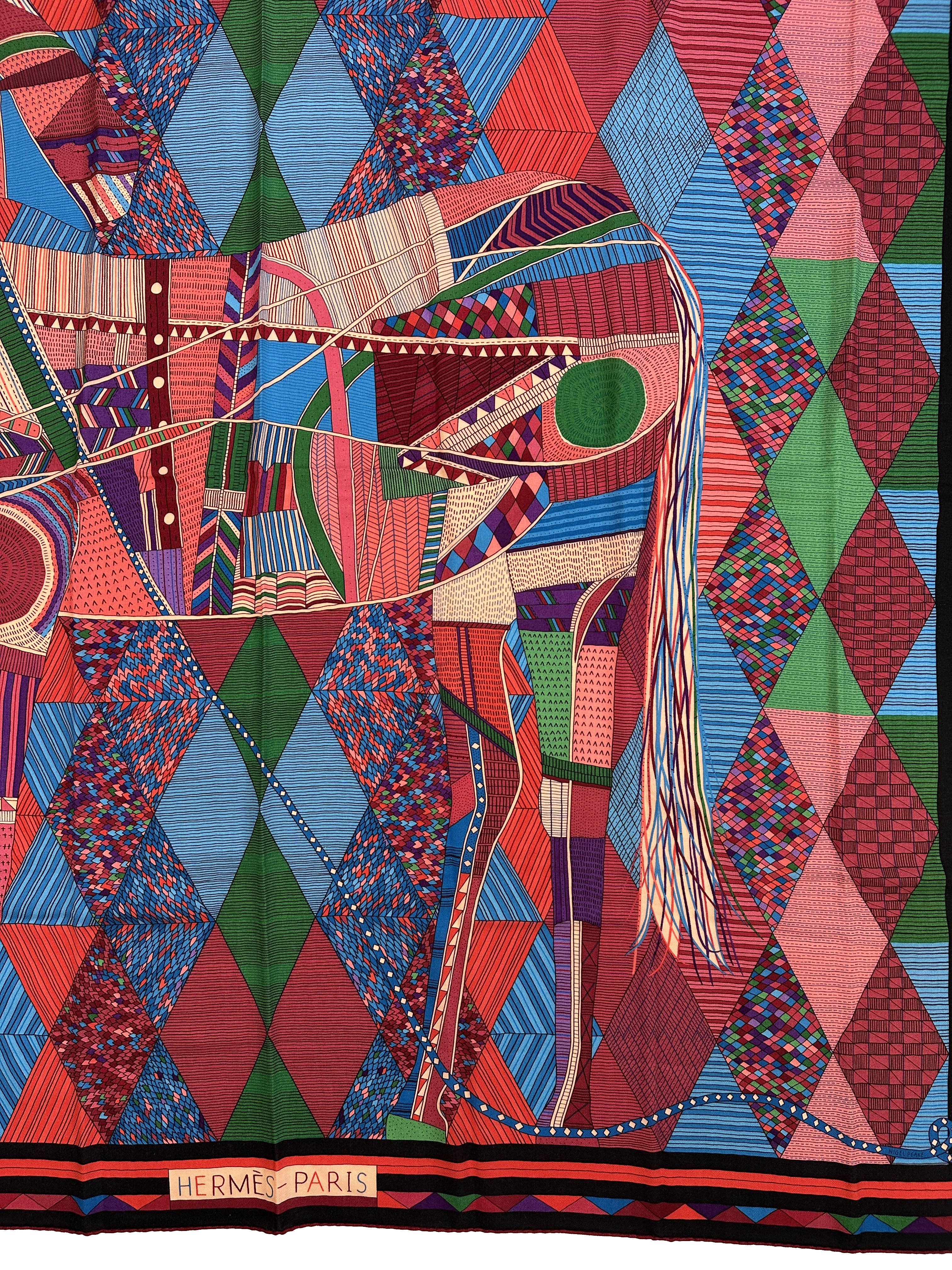 Hermès Patchwork Horse Cashmere Silk 140