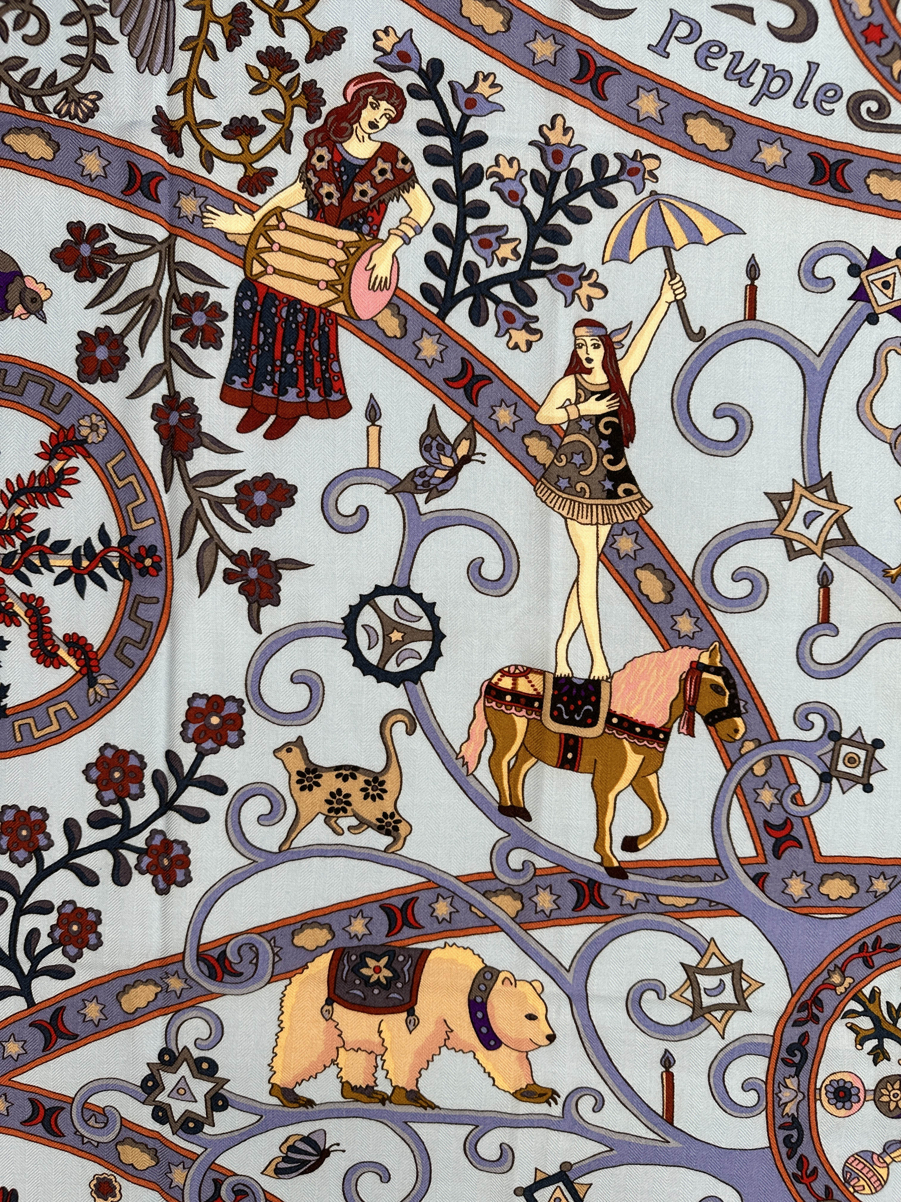 Hermès Peuple Du Vent Cashmere Silk 140