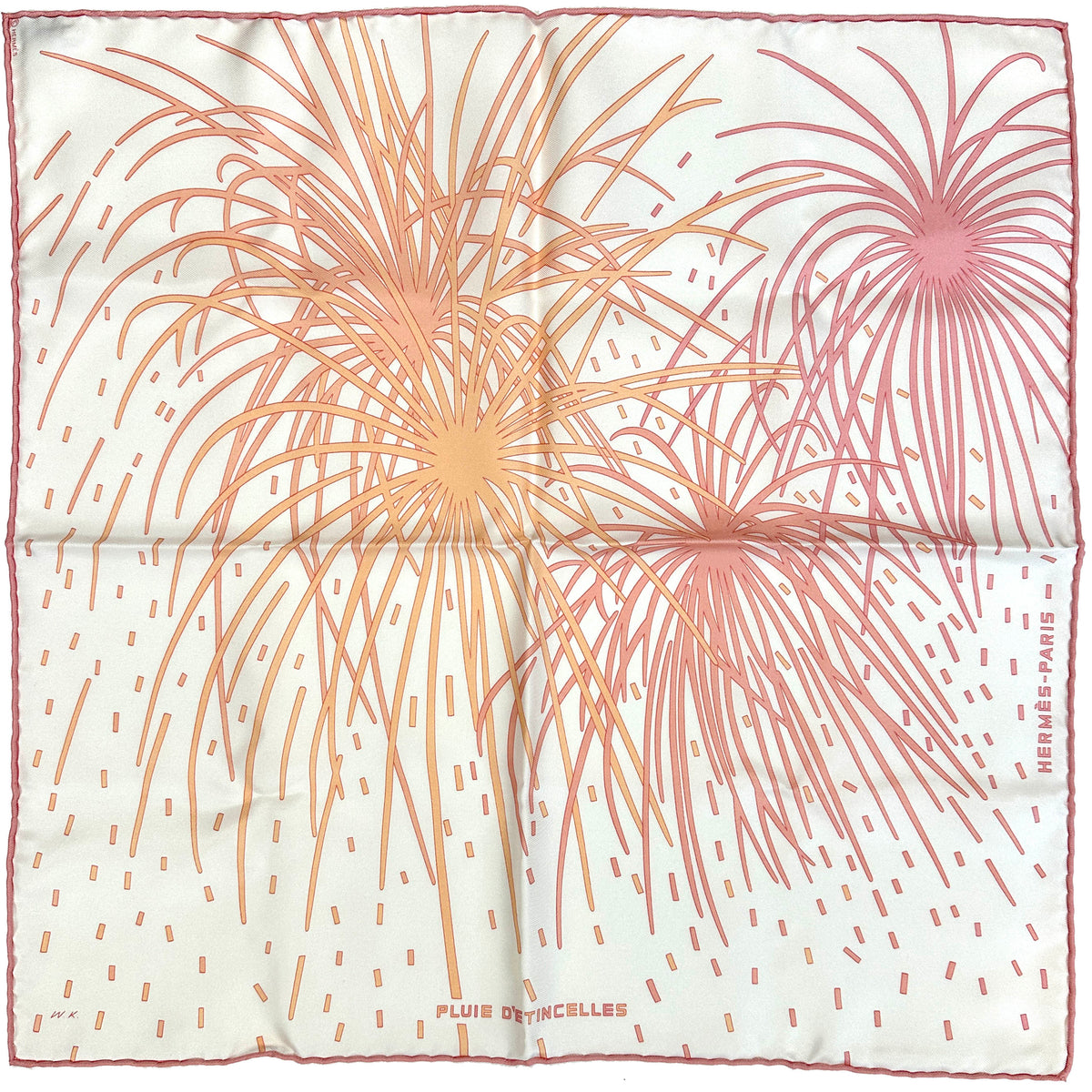 Foulard HERMÈS 90 « Pluie D'étincelles » - Soie, Multicolore, Occasion, écharpe Luxe