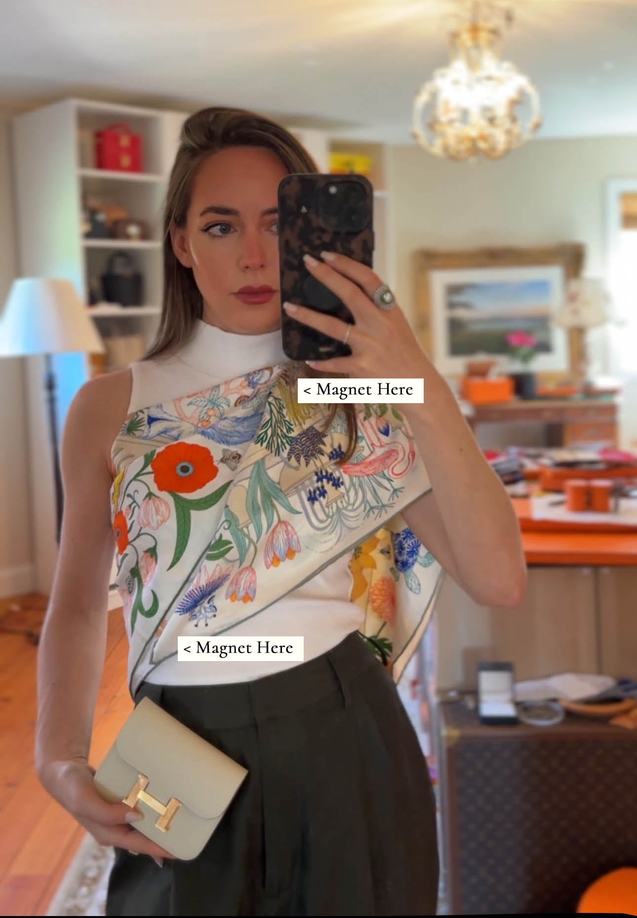 The Abigail 4 Piece Metallic Scarf Magnet Set