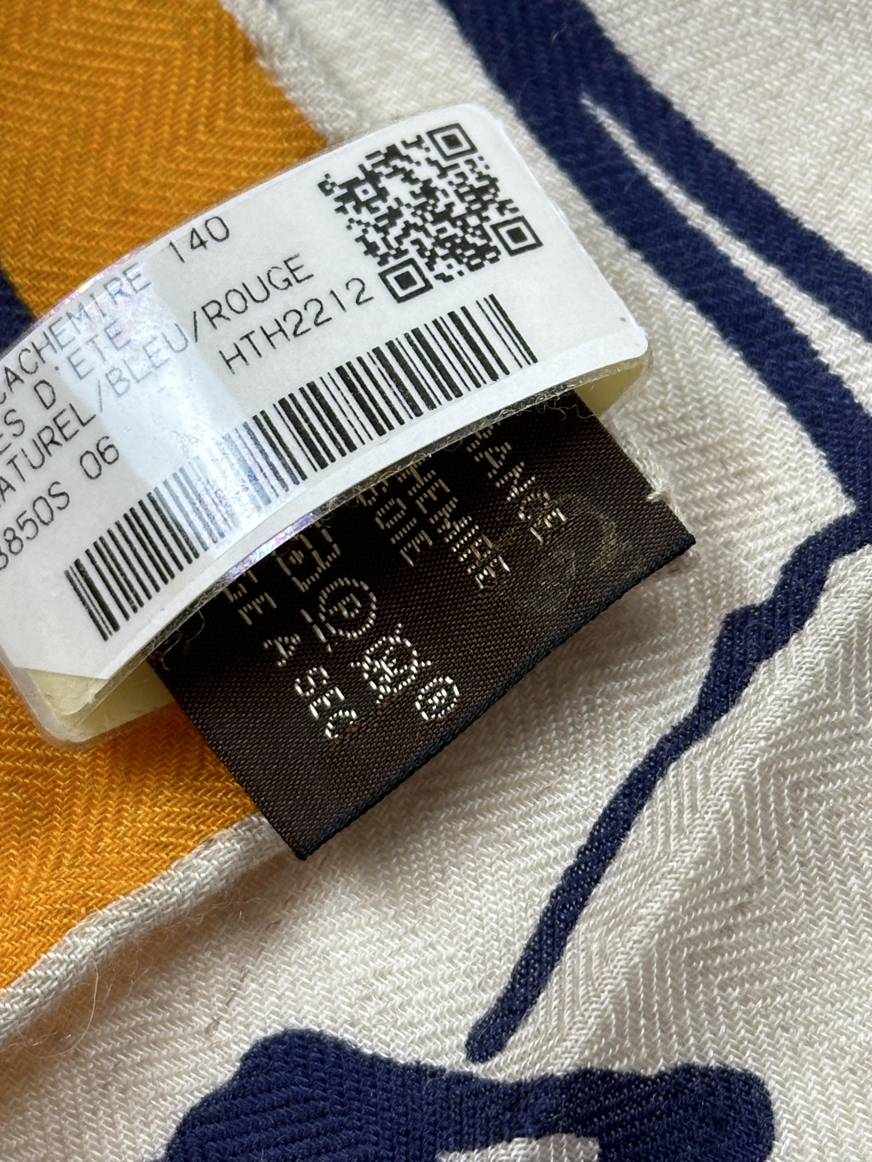 Hermès Rayures d'Ete Cashmere Silk 140