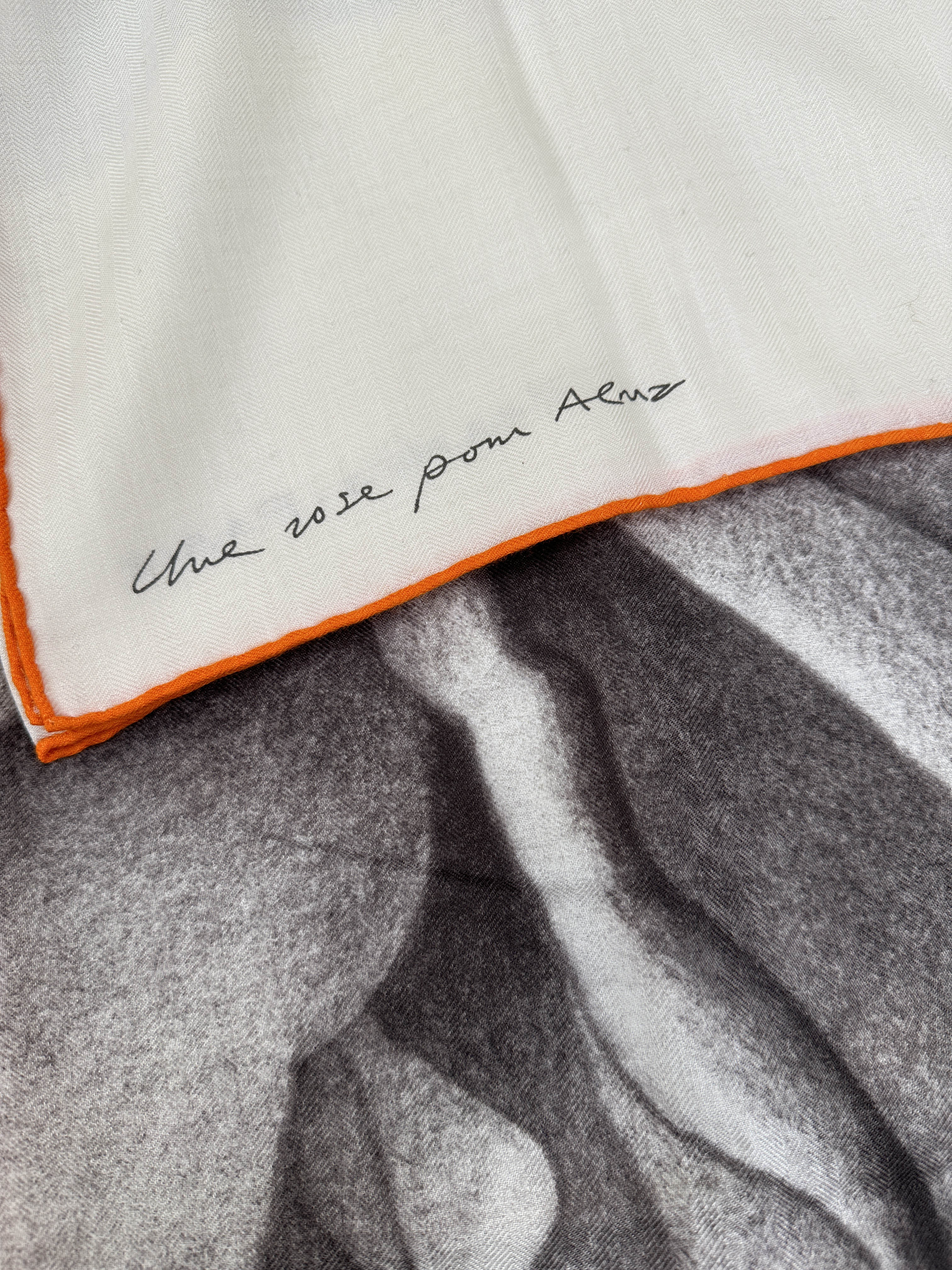 Hermès Une Rose Pour Alma Cashmere Silk 140