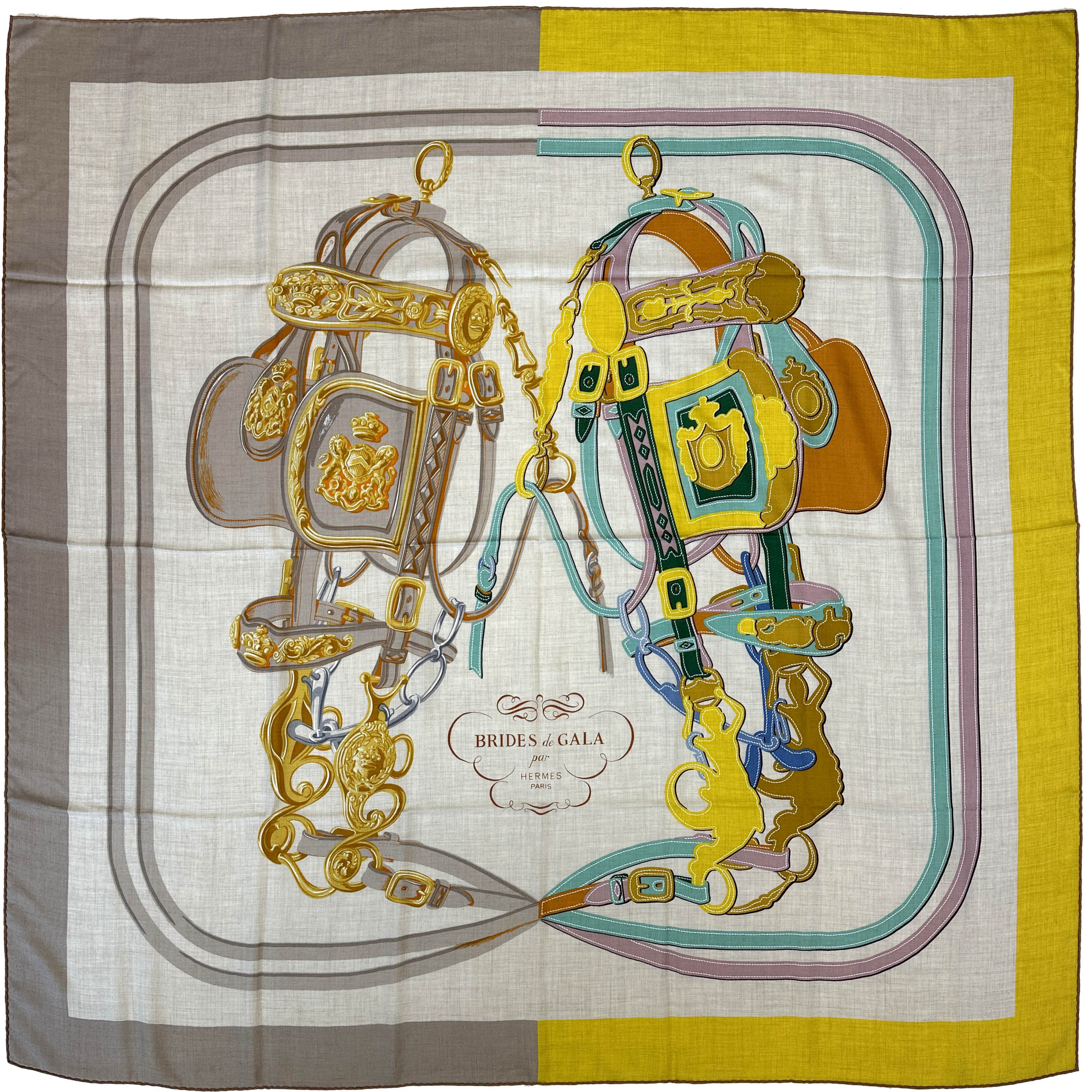 Hermès Brides de Gala Applique Cashmere Silk 140