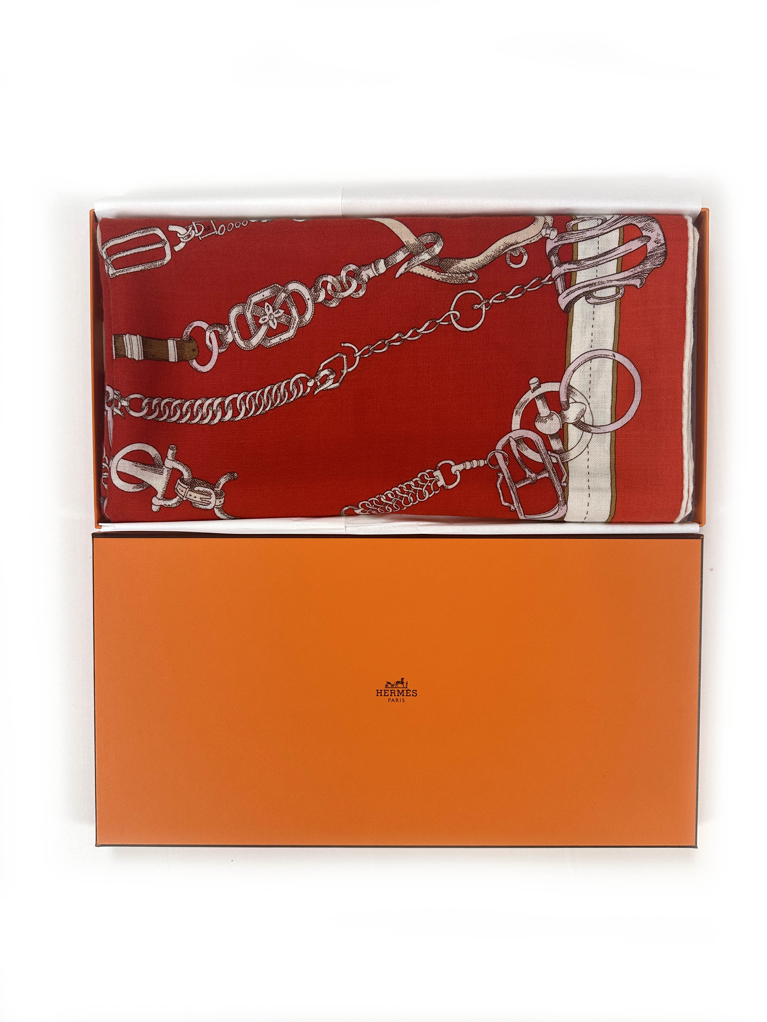 Hermès Les Chevaux Dechaines Cashmere Silk 140