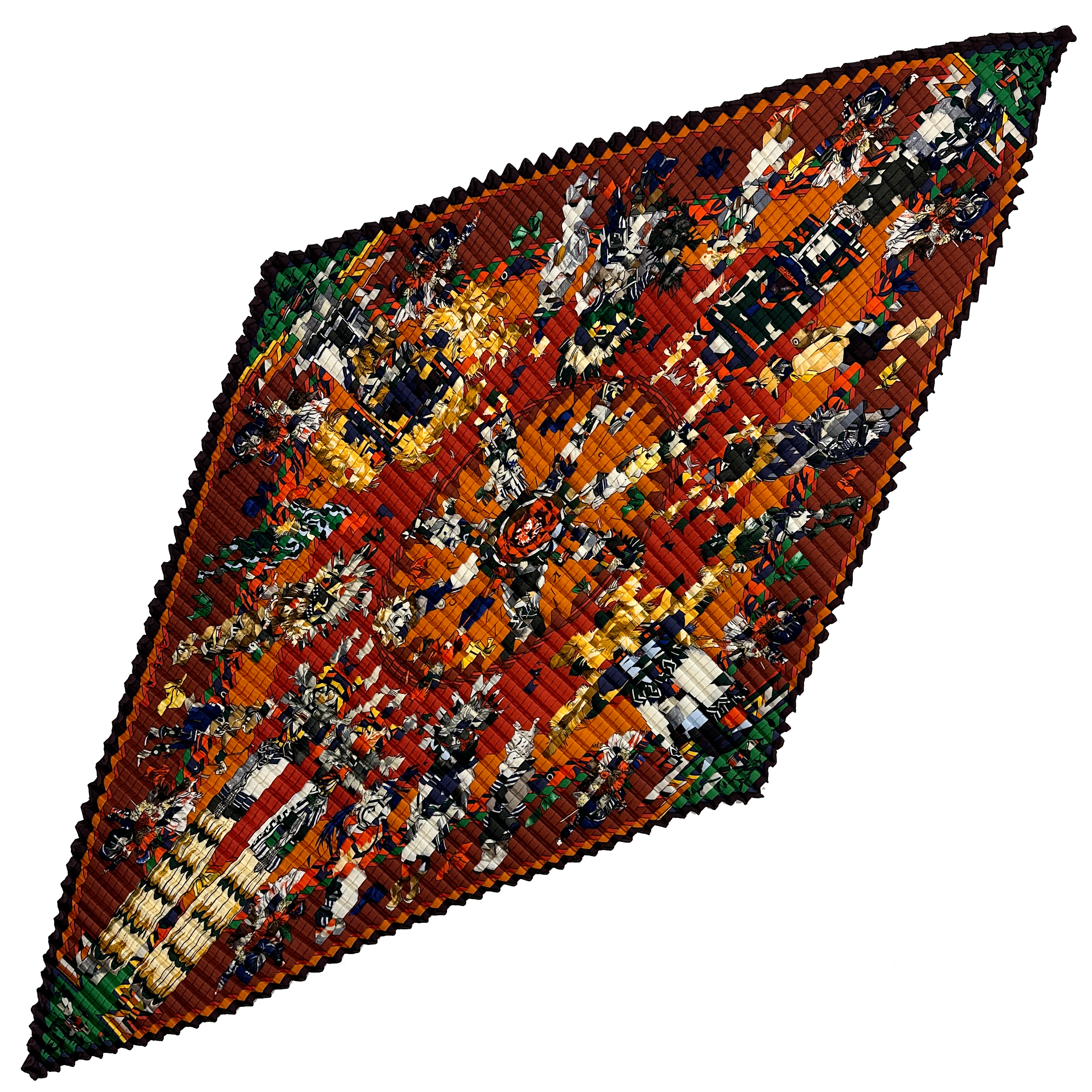 Hermès Kachinas Mosaic Plissé 90