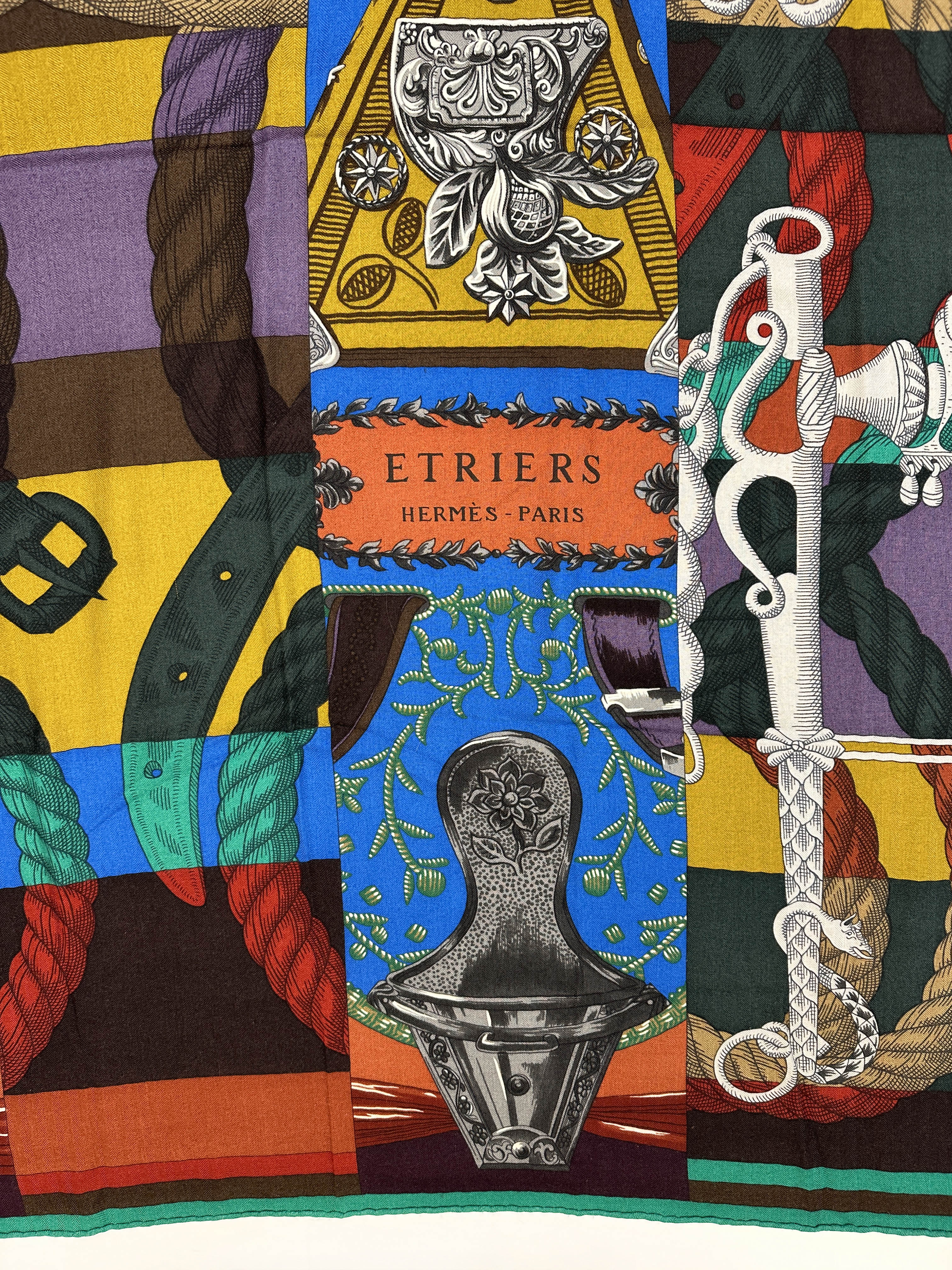 Hermès Cavalleria D'Etriers Cashmere Silk 140
