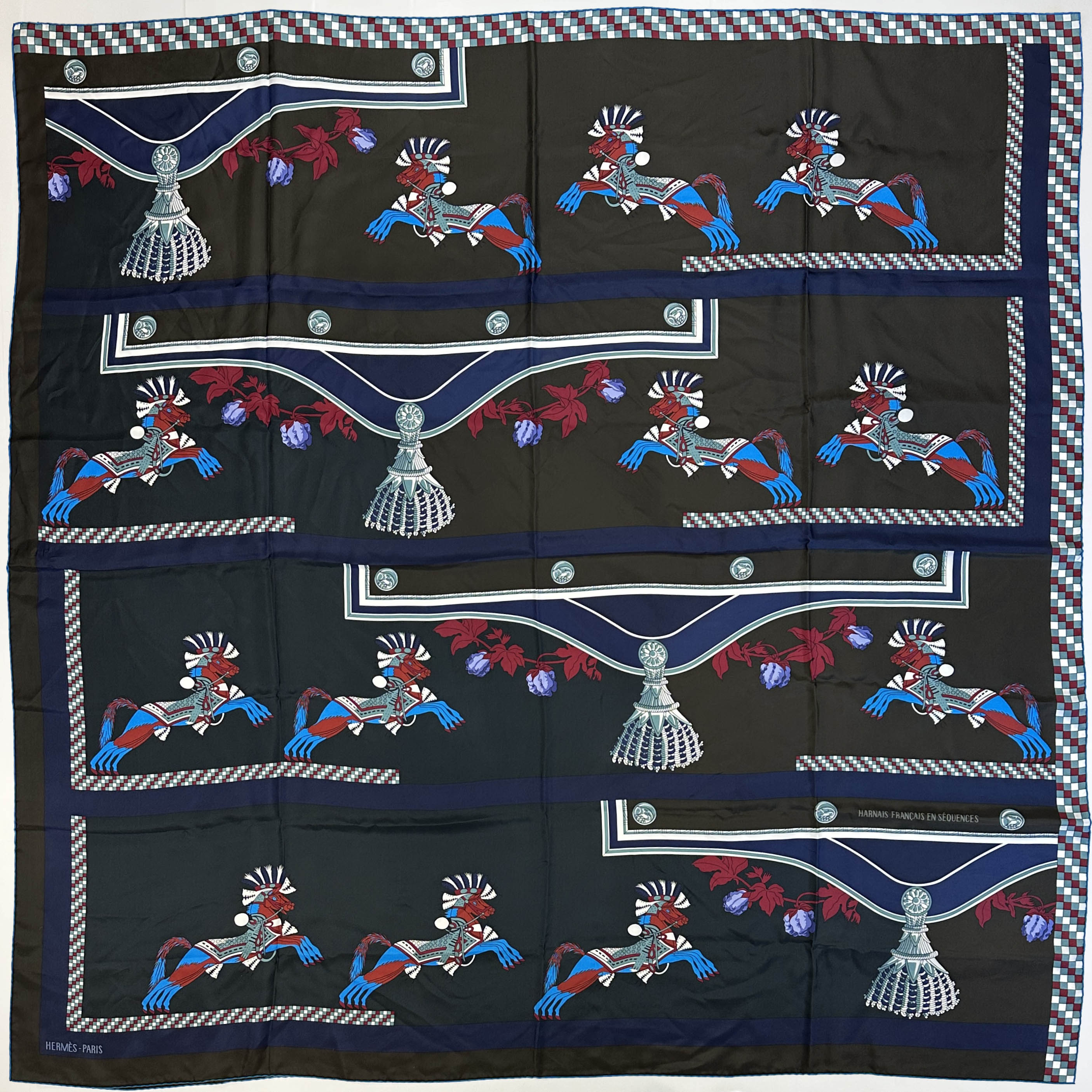 Hermès Harnais Francais en Sequences Silk 140