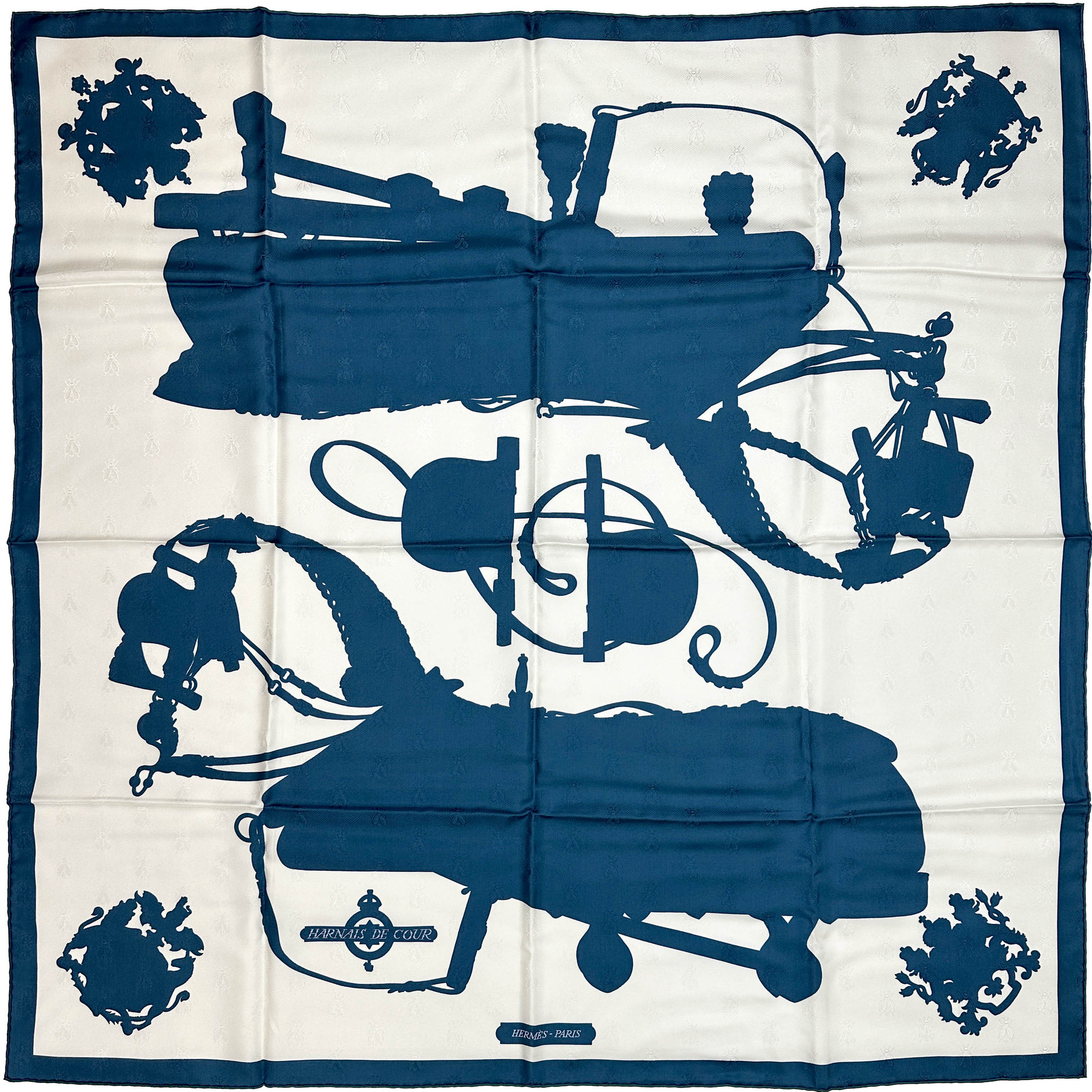 Hermès Harnais de Cour Tatouage Jacquard 90