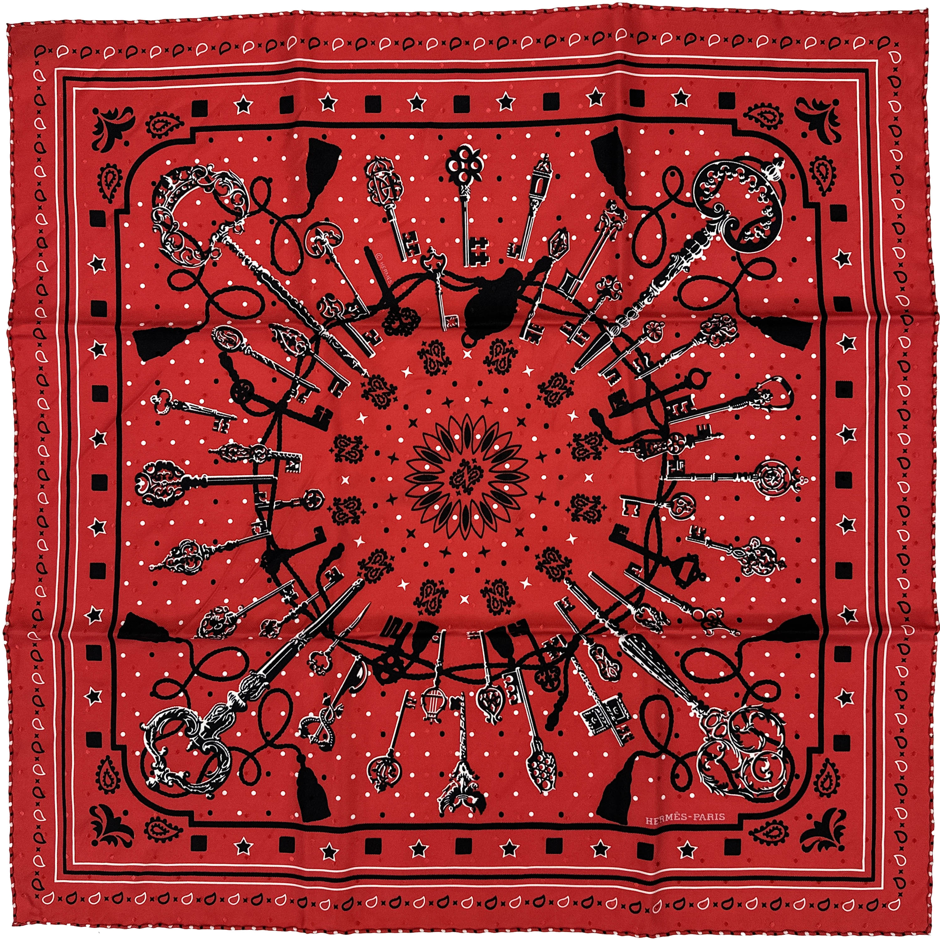 Hermès Les Cles Jacquard Bandana 55
