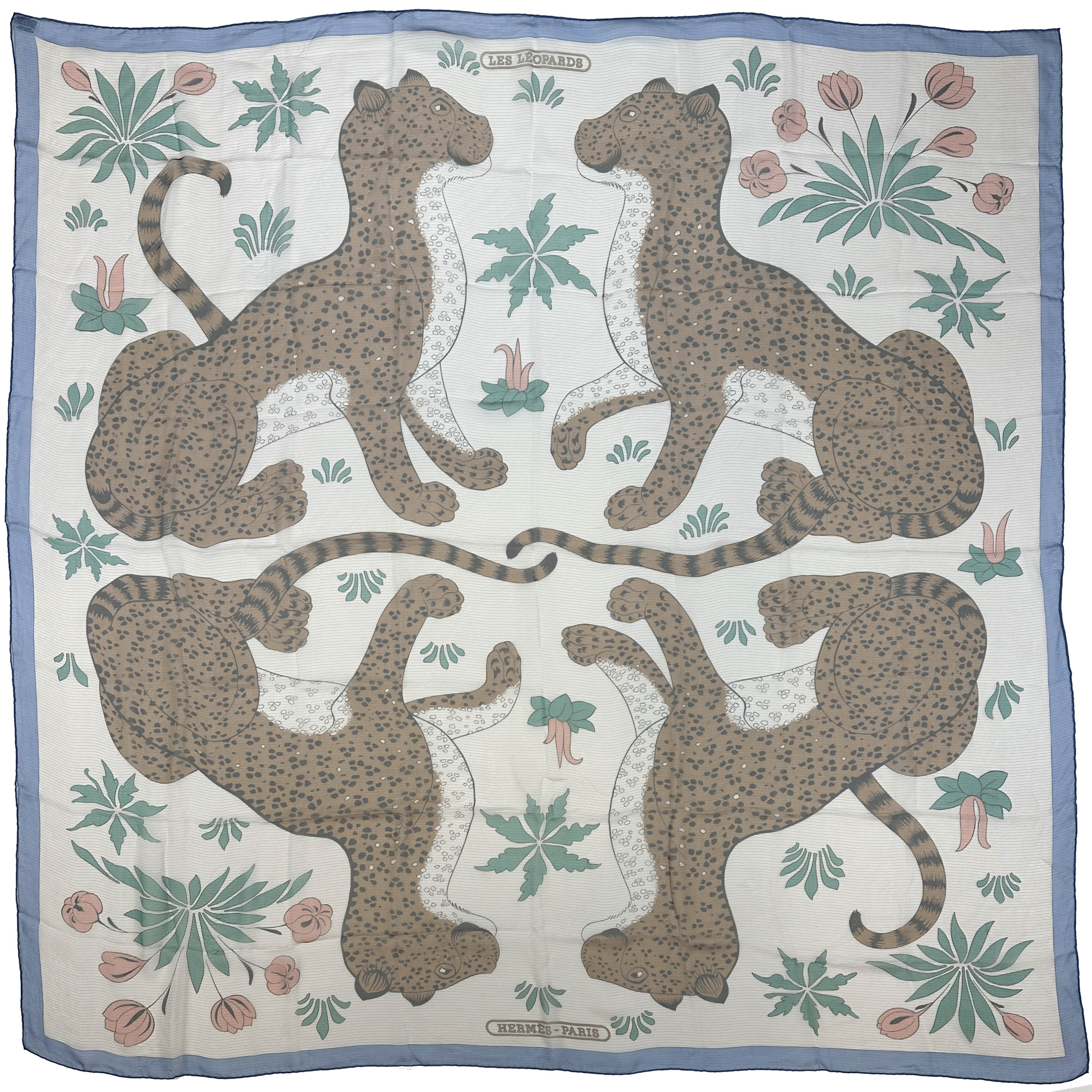 Hermès Les Leopards Mousseline 140