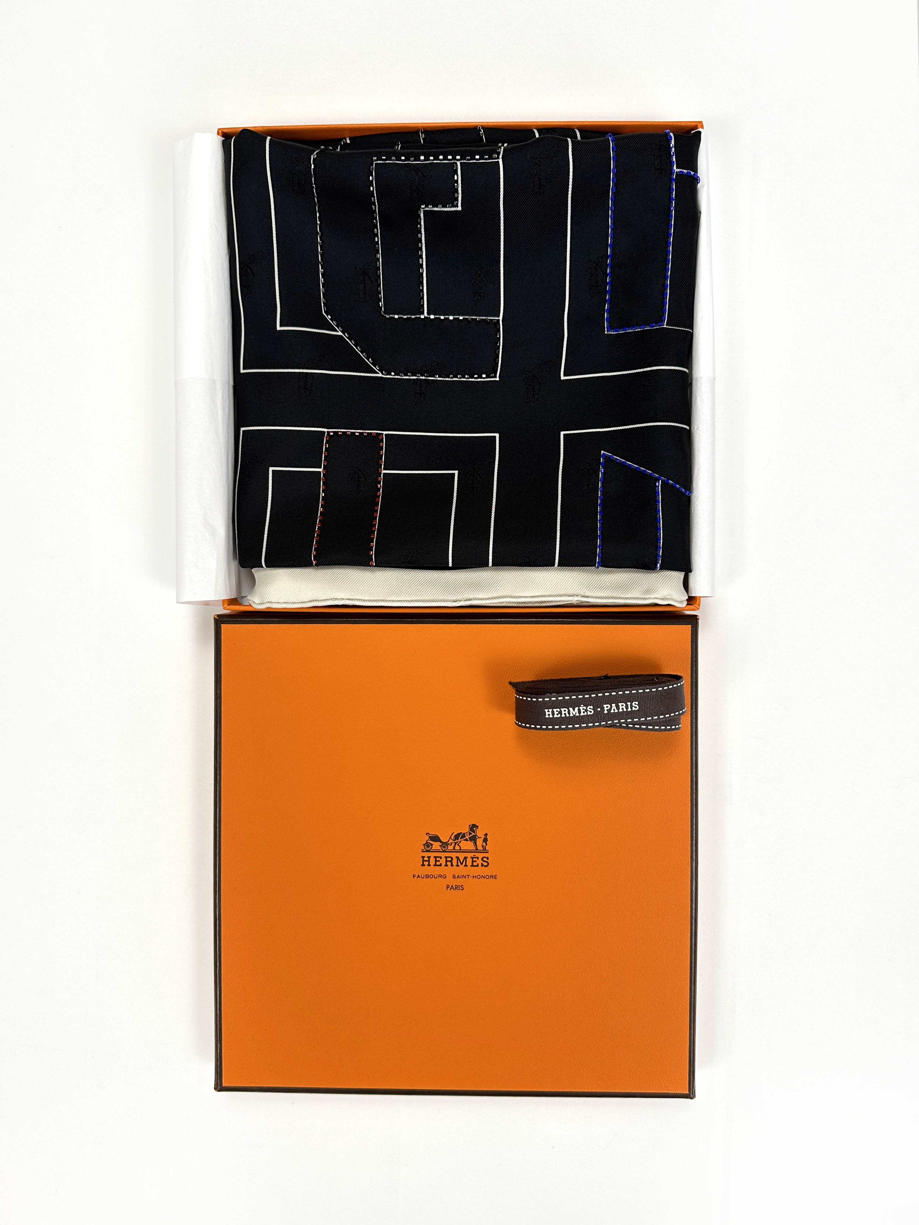Hermès Lettres au Carré Exceptional Beaded Jacquard 70