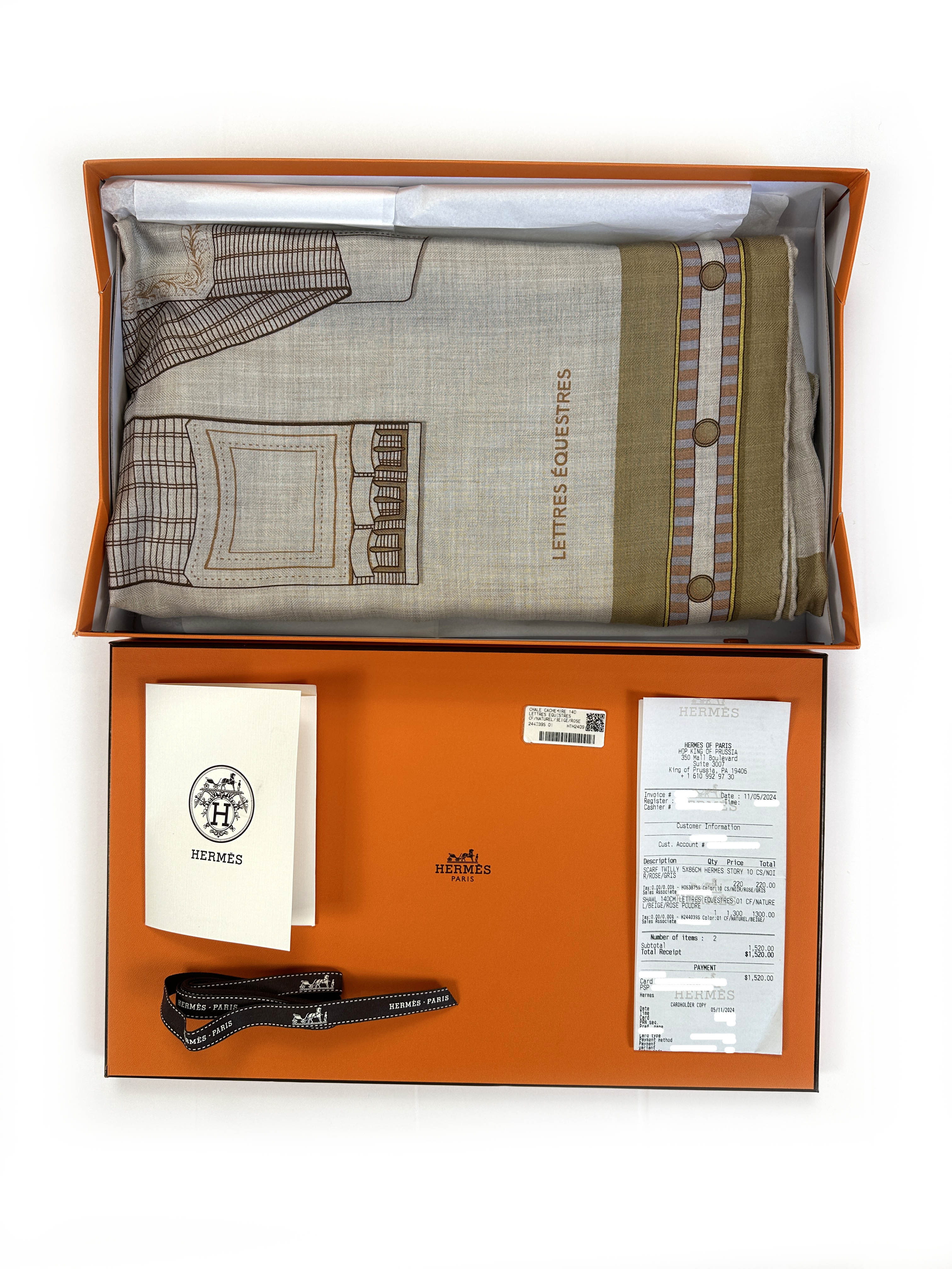 Hermès Lettres Equestres Cashmere Silk 140