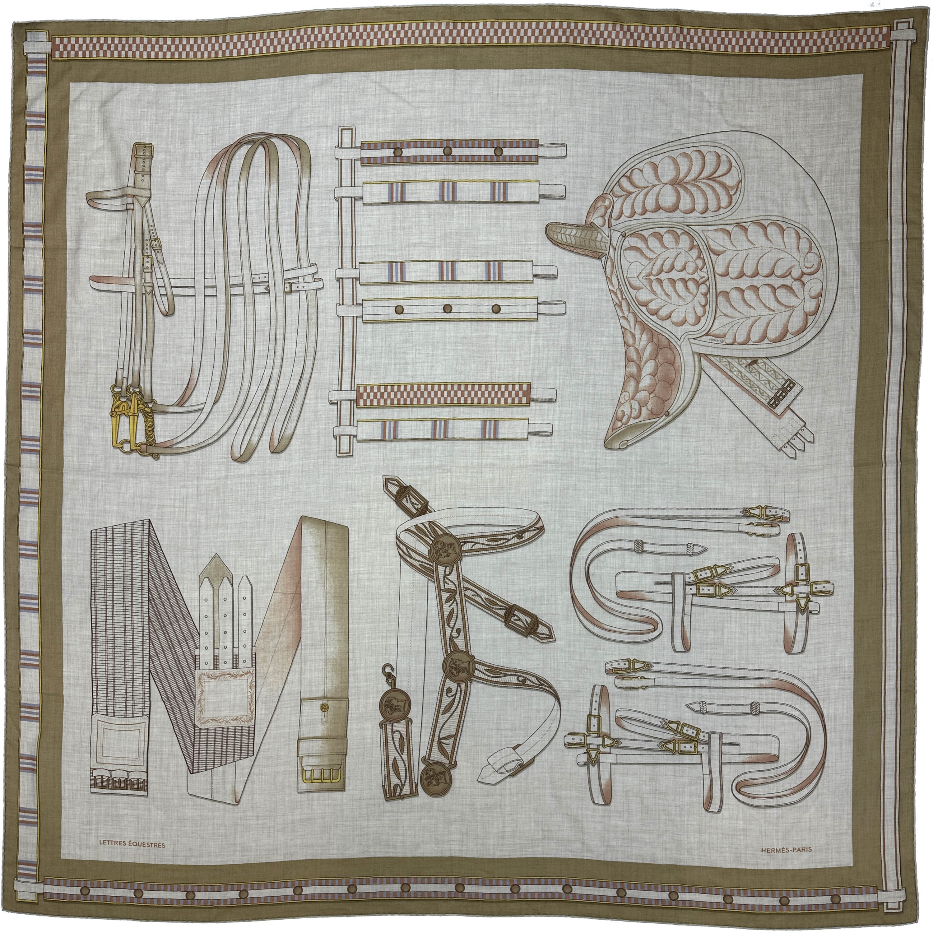 Hermès Lettres Equestres Cashmere Silk 140