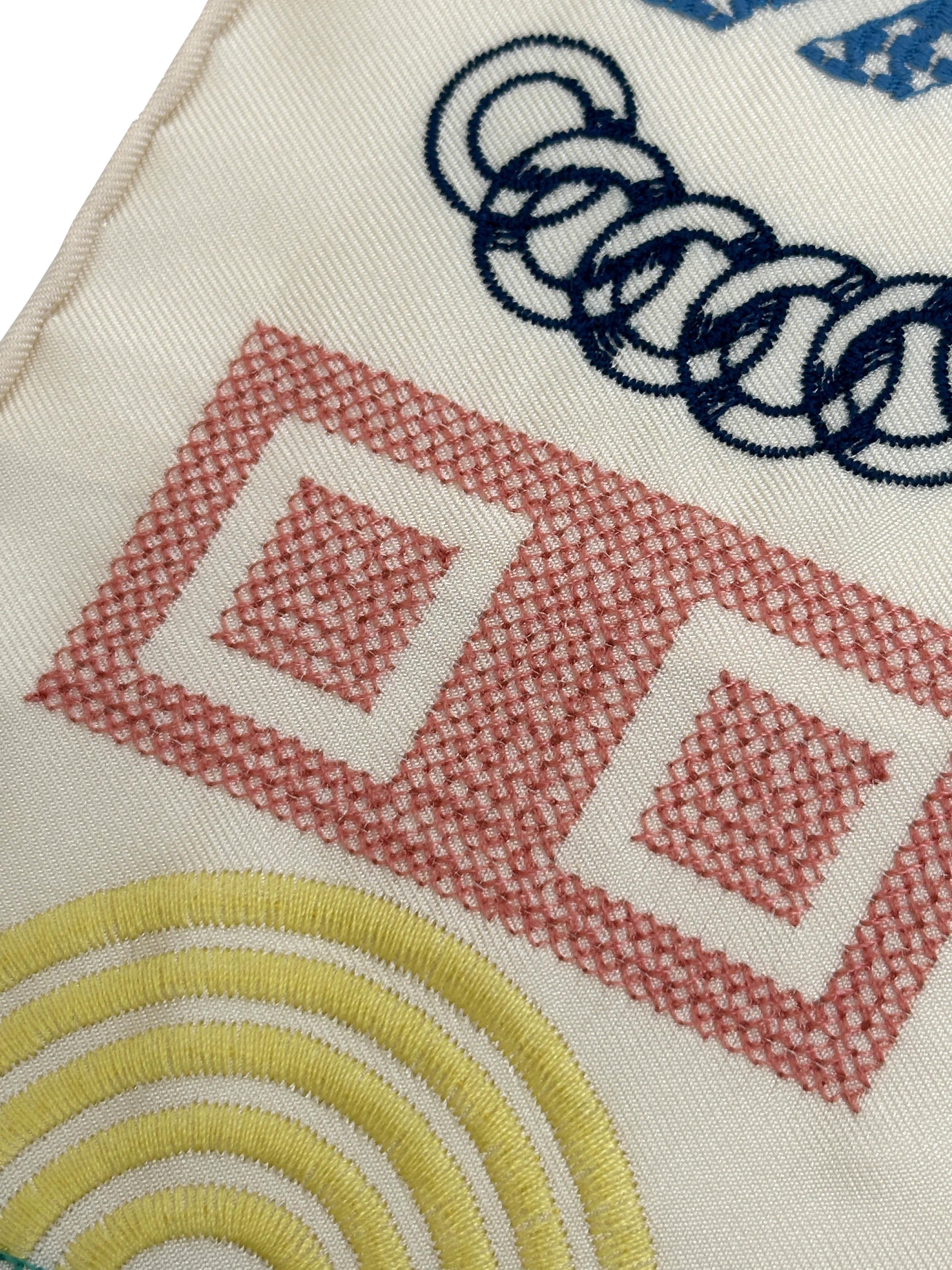 Hermès Liste au Bloc Embroidered Triangle