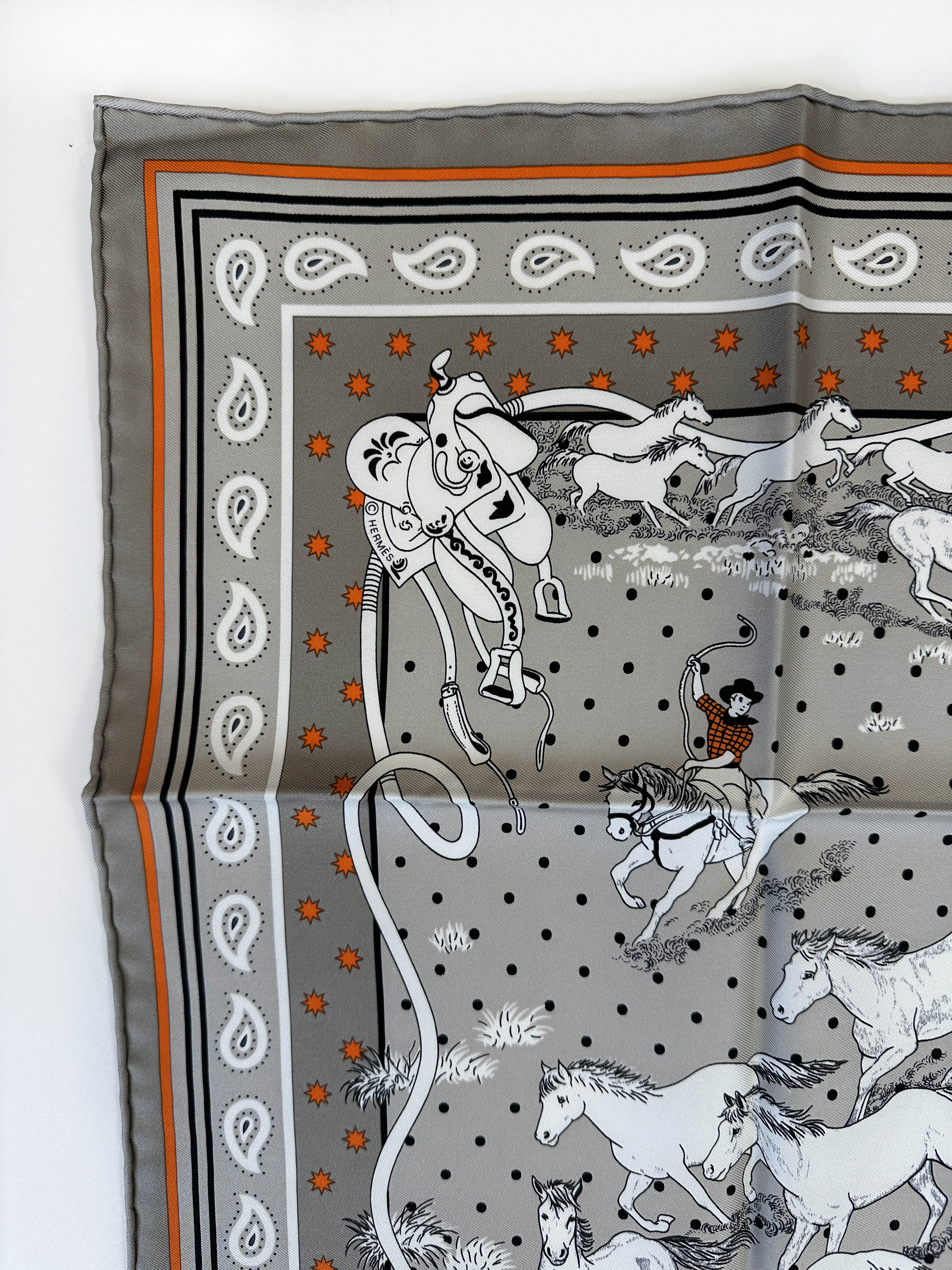 Hermès Les Mustangs Bandana 55