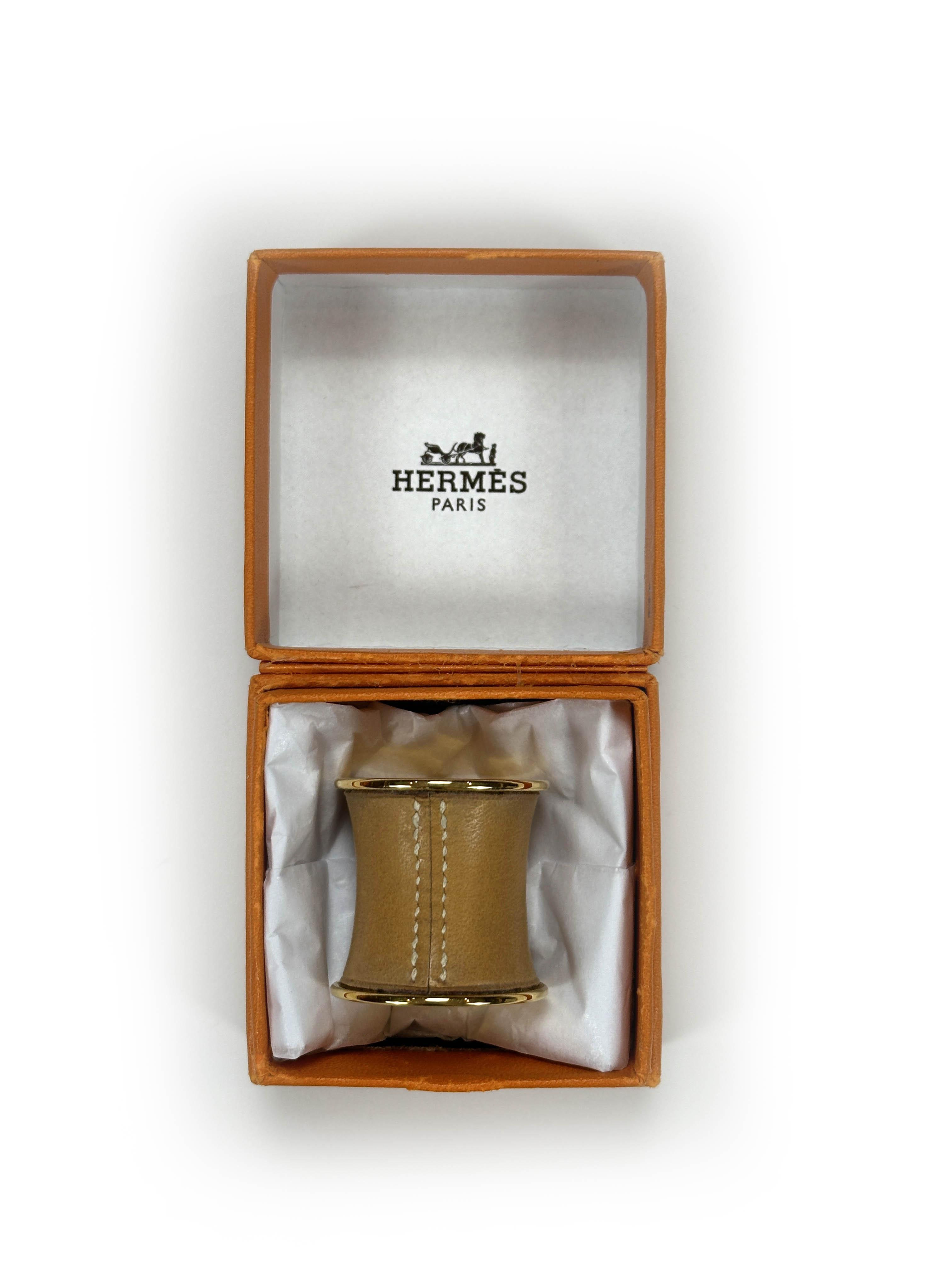 Hermès Leather Scarf Ring