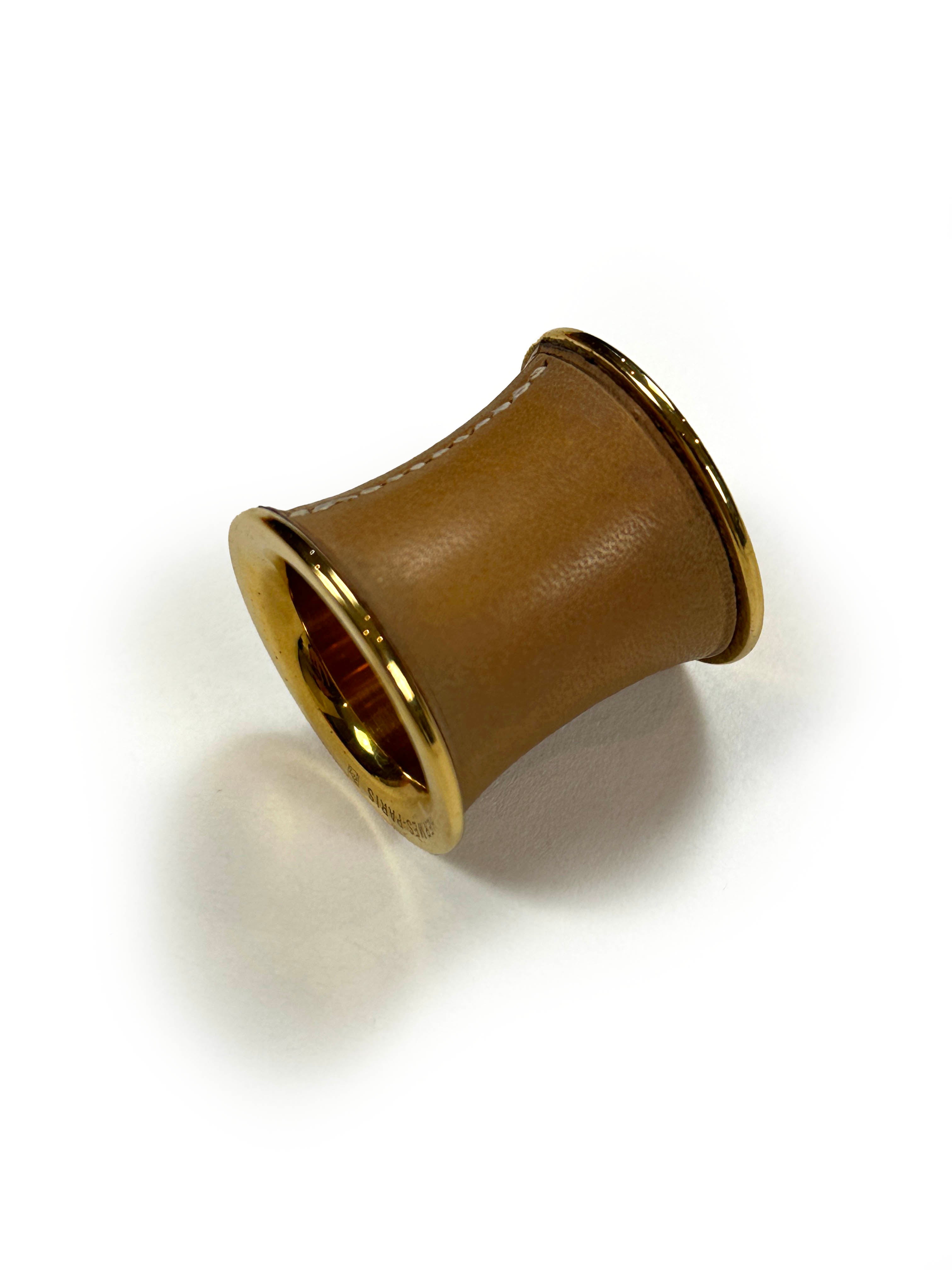 Hermès Leather Scarf Ring