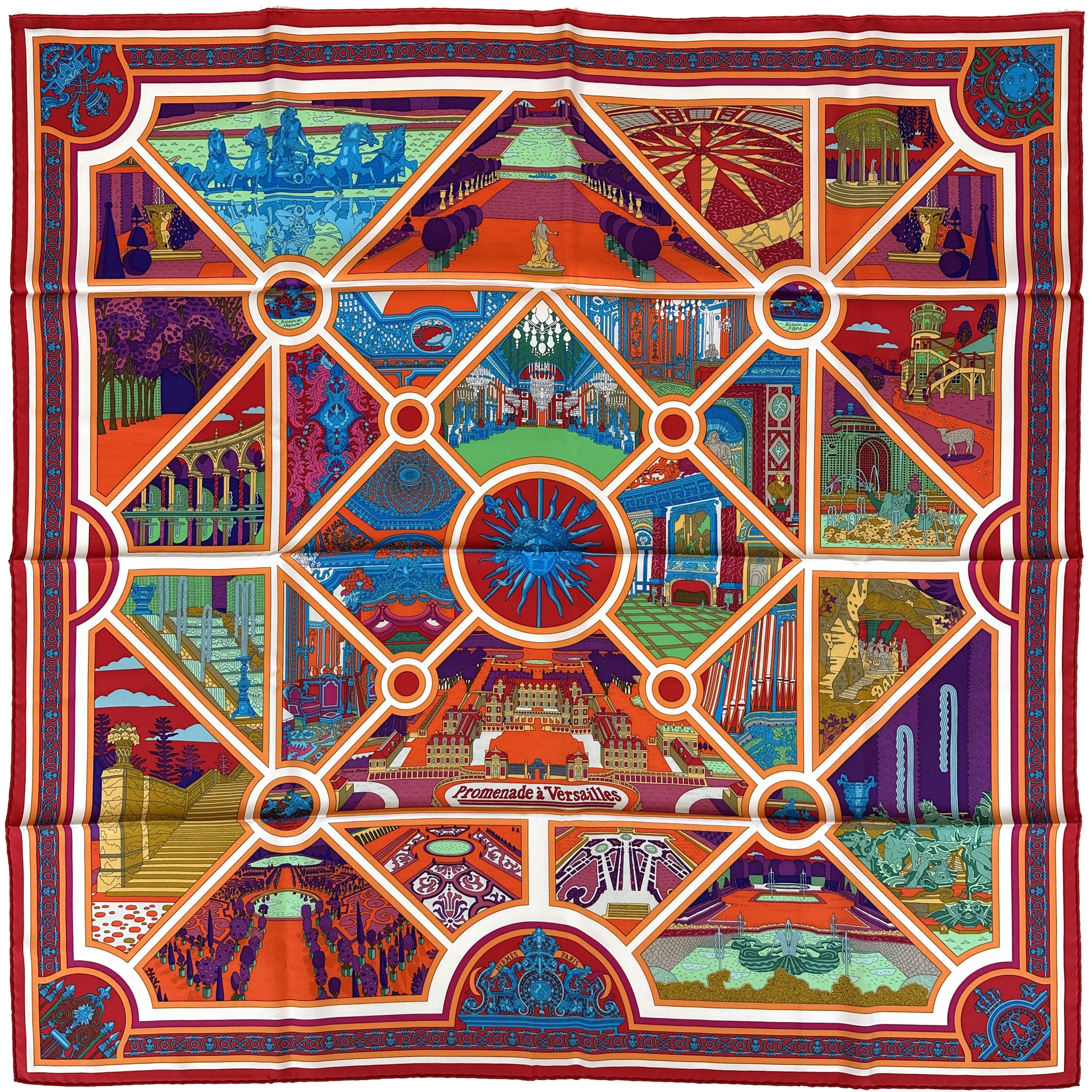 VMPD8-74-10 HERMES エルメス ストール Hermès Promenade à Versailles Limited Edition 90